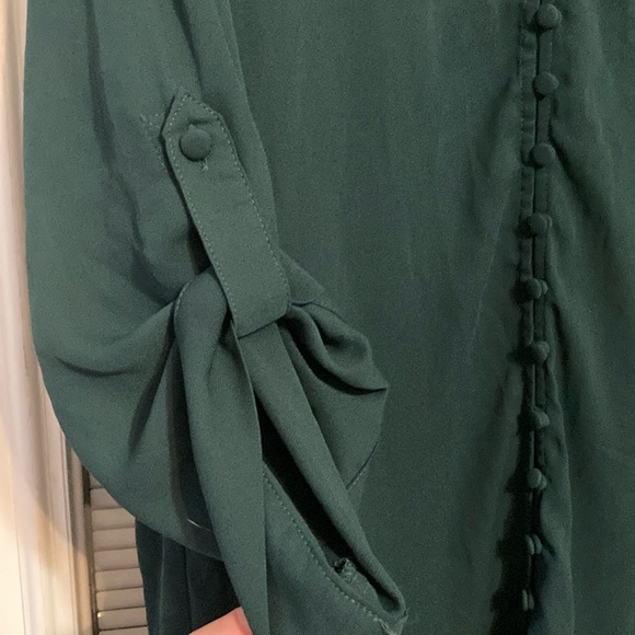 Teal Button-Down Women's Top - Picture 5 of 8